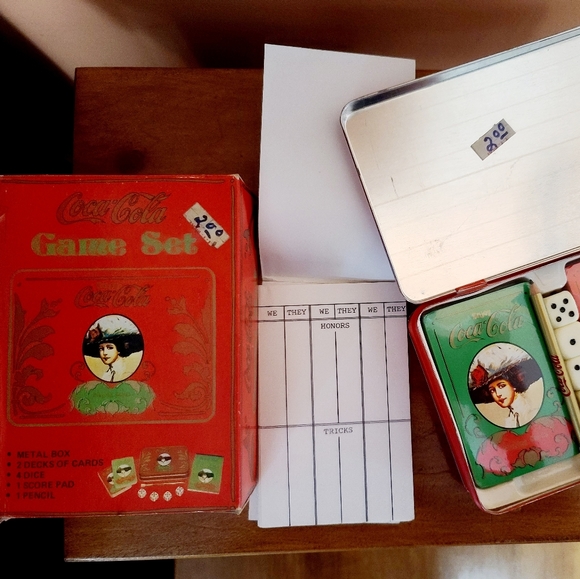 π¦3/$13 Vintage Coca-Cola Tin Card Game set
